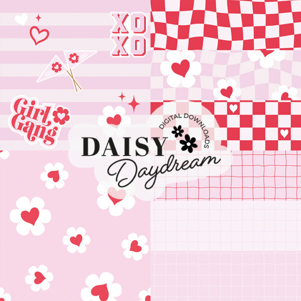 8 x Valentines Pink Girly Patterns