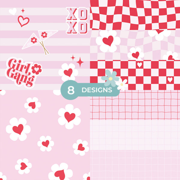 8 x Valentines Pink Girly Patterns - Image 4